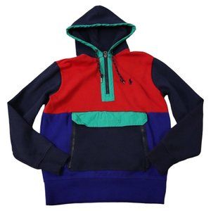 Polo Ralph Lauren Multicolor Double Knit Mesh Hoodie Men's Small Color Block